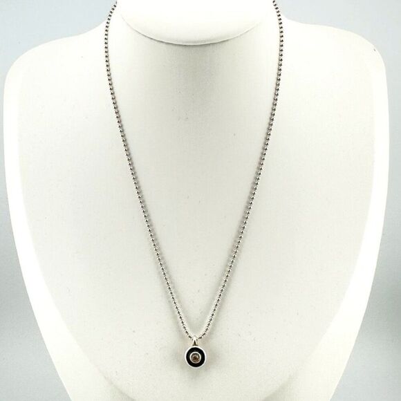 Brighton Black Enamel & Crystal Pendant Necklace - Picture 2 of 8
